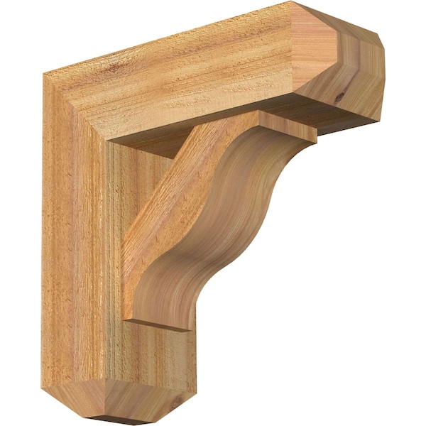 Ekena Millwork Funston Craftsman Rough Sawn Bracket w/ Offset Brace, Western Red Cedar, 6"W x 16"D x 16"H BKT0604X16X16FST04RWR - main